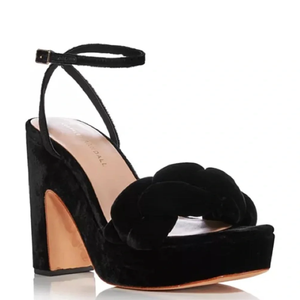Loeffler Randall Fae Platform Sandal in Black Velvet - Picture 1 of 14